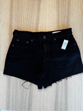 GAP Black Denim Cutoff Shorts with Raw Hem